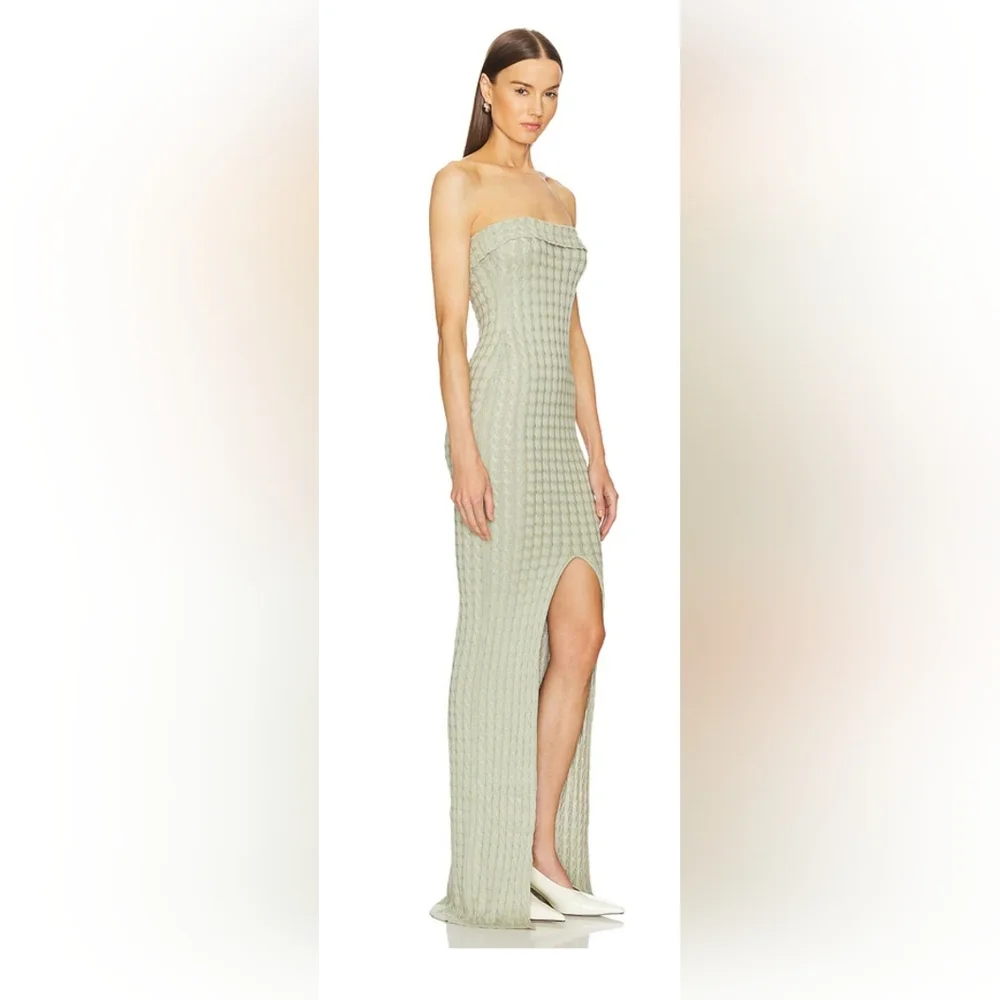 Aya Muse Strapless Sage Long Dress - Picture 2 of 8